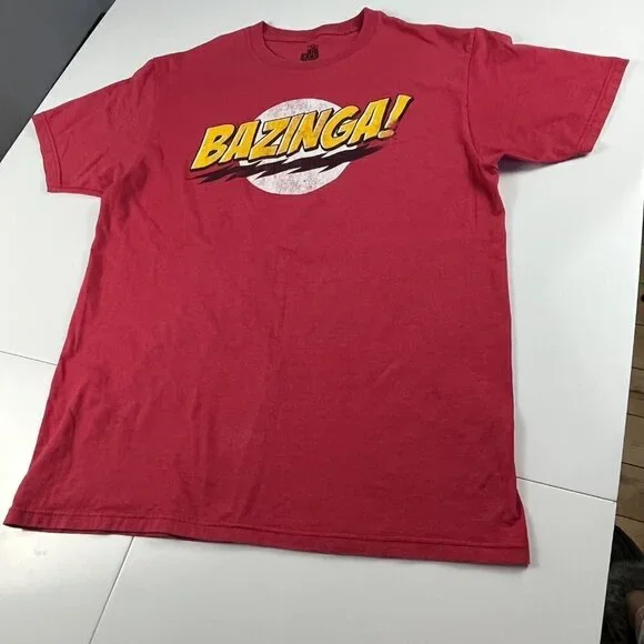 Bazinga ! bing bang theory Ripple Junction tag tee shirt red size L - Picture 3 of 7